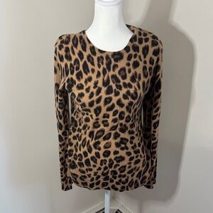 NWT Cashmere Leopard Print Women's Crewneck